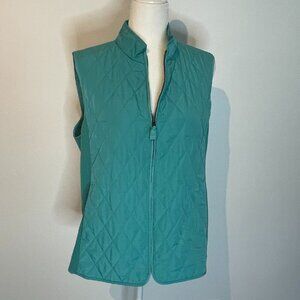Talbots Aqua Quilted Vest size X